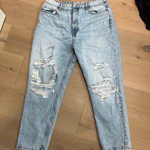 Zara high rise mom jeans denim